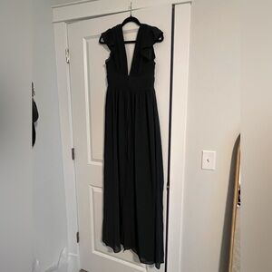 I'm All Yours Emerald Green Ruffled Maxi Dress